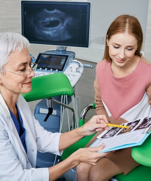 Inside East Coast OBGYN clinic in Brooklyn, NY with modern exam room and care team